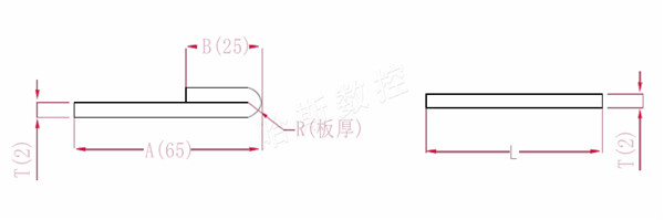 折弯180°展开图例